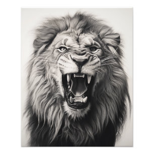 Free Spirit Lion Black and White Photo Print