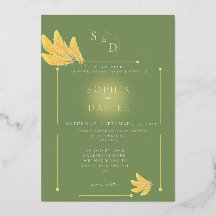 Free Spirit Olive Green Faire-part de mariage