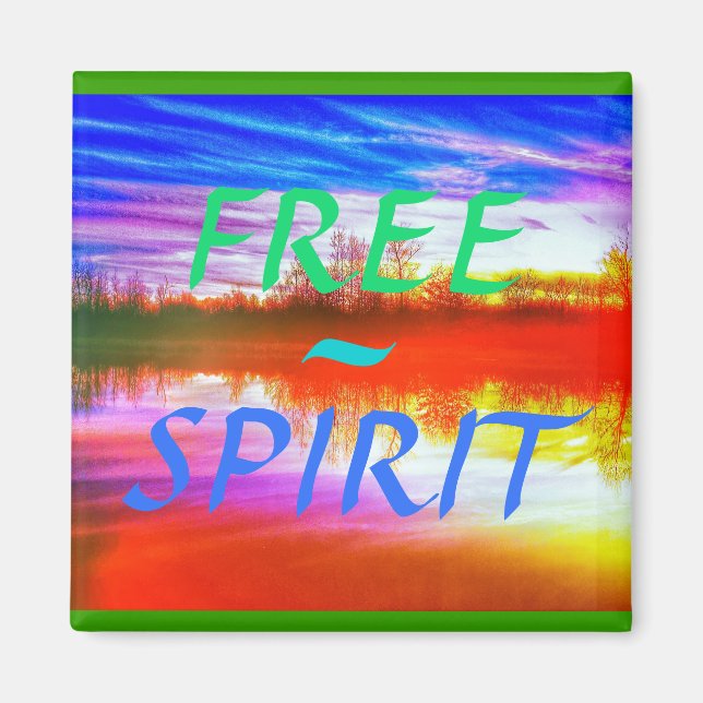 FREE SPIRIT SQUARE MAGNET (Front)