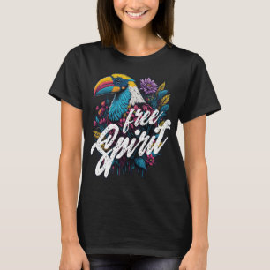 Free spirit toucan Summer vibes rainbow bird T-Shirt