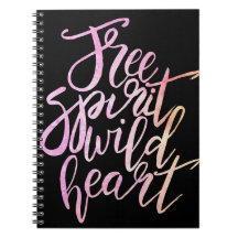 "Free Spirit, Wild Heart" Inspirational Notebook