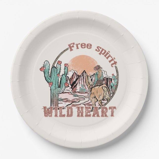 Free Spirit, Wild Heart Paper Plate (Front)