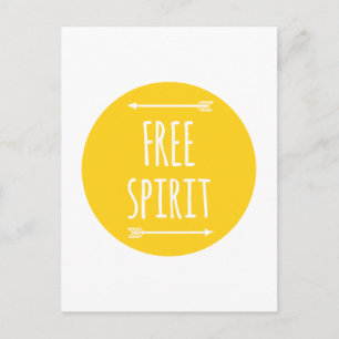 free spirit, word art, text design postcard