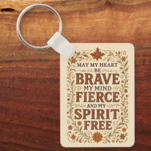 Free-Spirited Bohemian Affirmation Quote Art Keychain