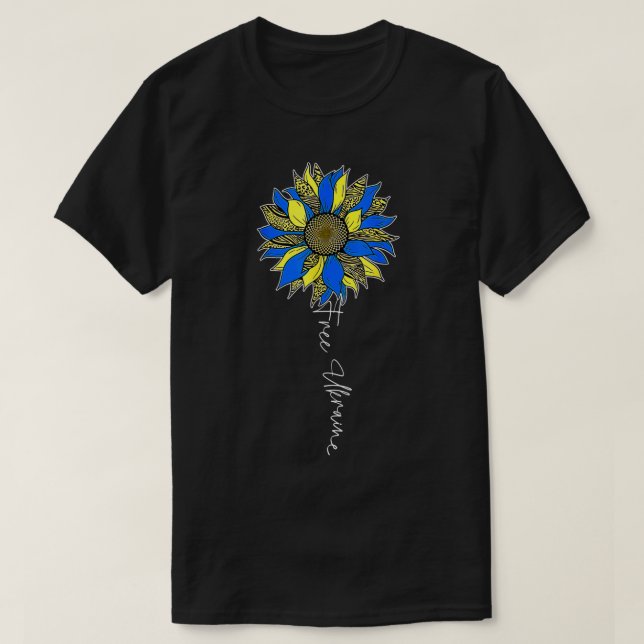 Free Support Sunflower Ukraine  T-Shirt (Design Front)