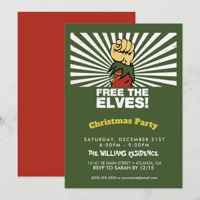 Free the elves!       invitation (Front/Back)