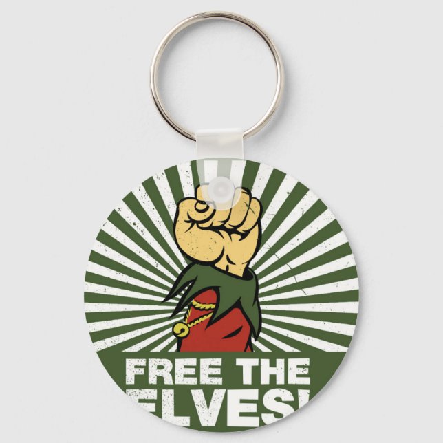 Free the elves! keychain (Front)