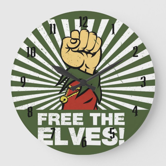 Free the elves! large clock (Front)