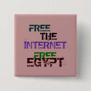 FREE THE INTERNET FREE EGYPT 2 INCH SQUARE BUTTON