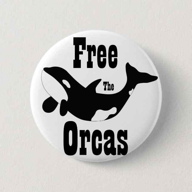 Free The Orcas 2 Inch Round Button (Front)