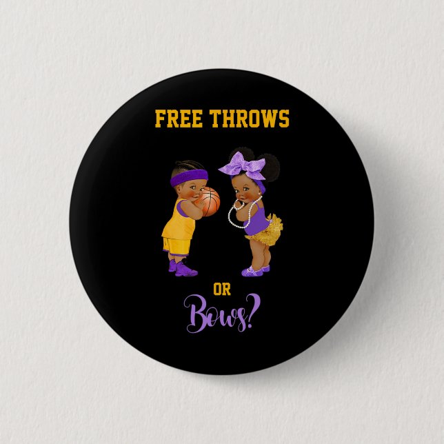 Free Throws Or Bows Bysketbyll By1  2 Inch Round Button (Front)