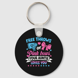 Free Throws or Pink Bows Auntie Loves You Baby Keychain