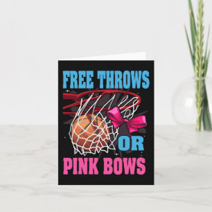 Free Throws Or Pink Bows  Gender Reveal Basketball Card