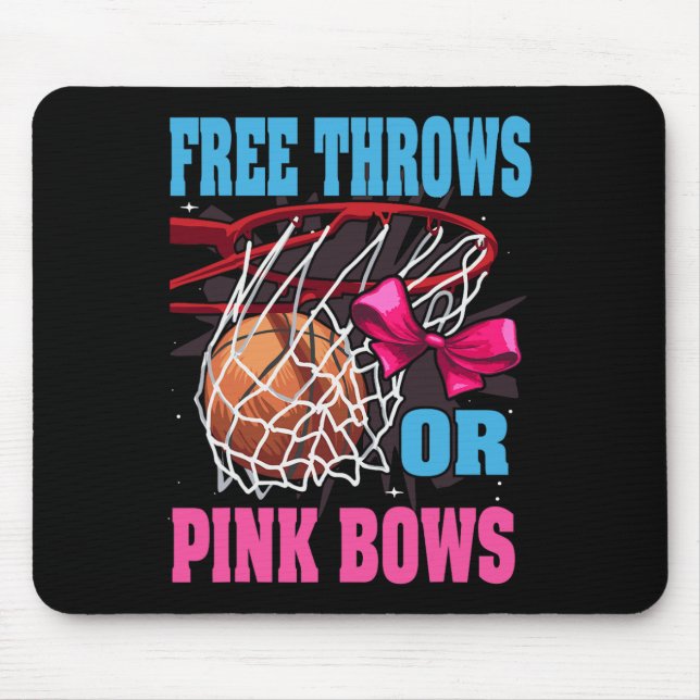 Free Throws Or Pink Bows Gender Reveal Bysketbyll  Mouse Pad (Front)