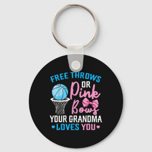 Free Throws or Pink Bows Grandma Loves You Gender Keychain