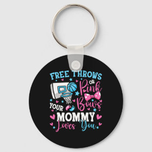 Free Throws or Pink Bows Mommy Loves You Cute Gend Keychain