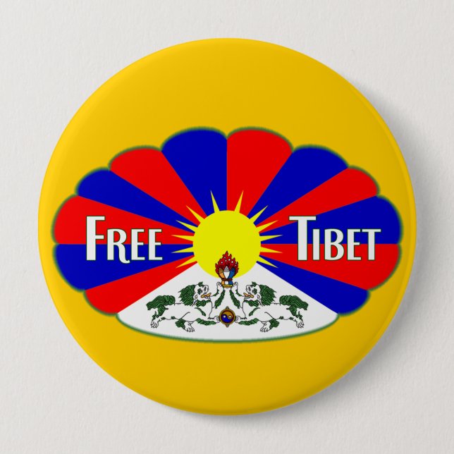 Free Tibet 4 Inch Round Button (Front)