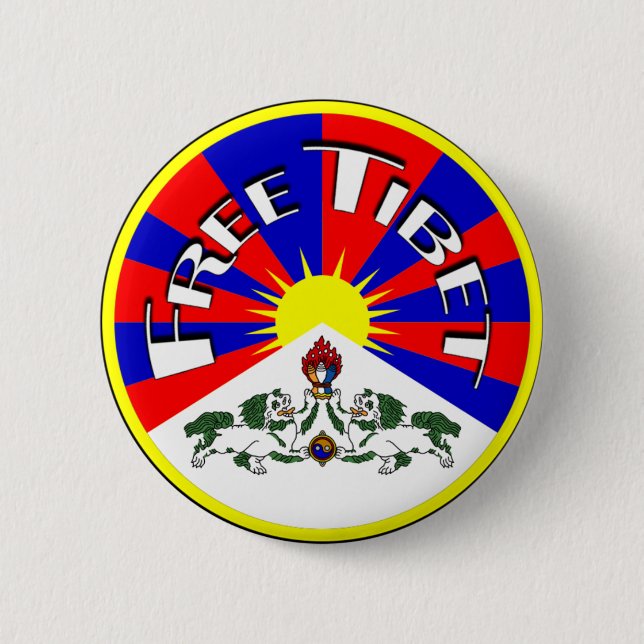Free Tibet Badge 2 Inch Round Button (Front)