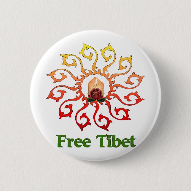 Free Tibet Candle 2 Inch Round Button (Front)