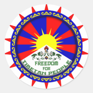 free tibet classic round sticker