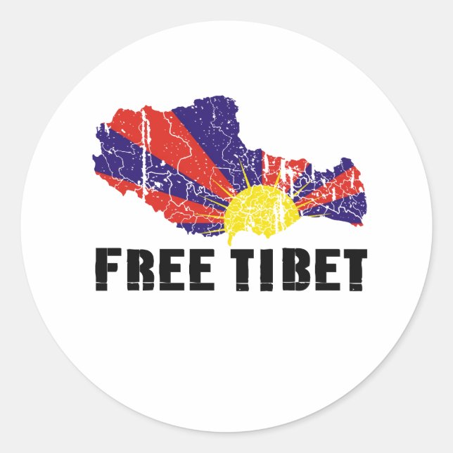 FREE TIBET CLASSIC ROUND STICKER (Front)