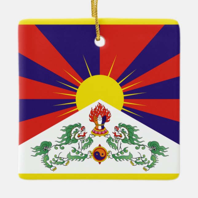 Free Tibet flag Ceramic Ornament (Front)