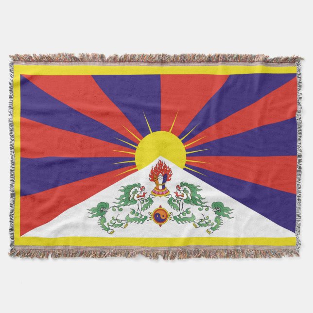 Free Tibet flag Throw Blanket (Front)
