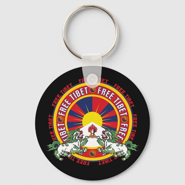 Free Tibet Round Logo Keychain (Front)