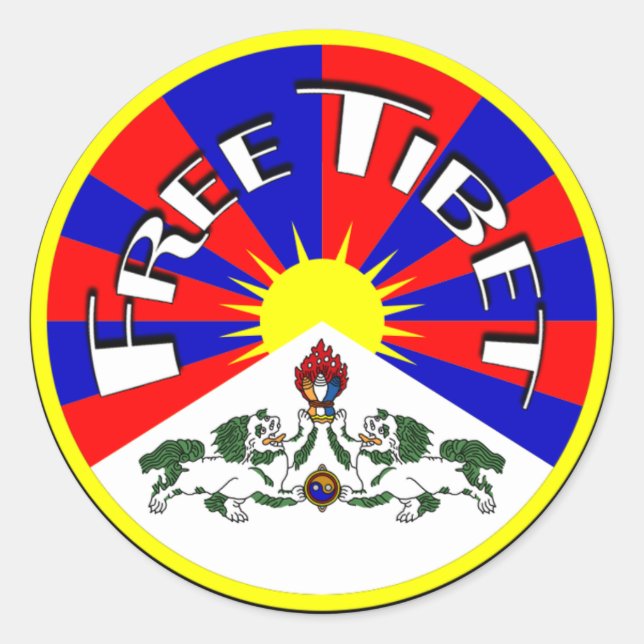 Free Tibet Round Stickers (Front)