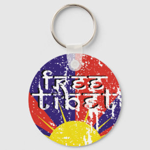 Free Tibet Stickers Keychain