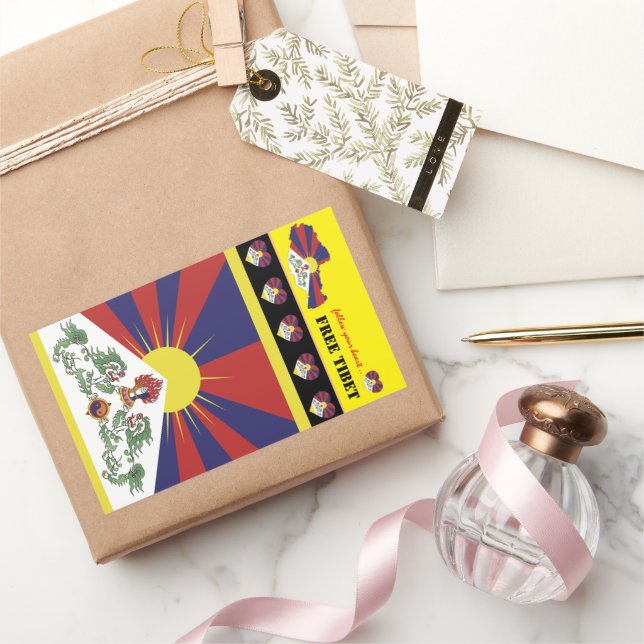 Free Tibet & Tibetan Flag, Map, Heart /Tibet Sticker (Gifting)