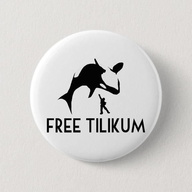 Free Tilikum Save the Orca Killer Whale 2 Inch Round Button (Front)
