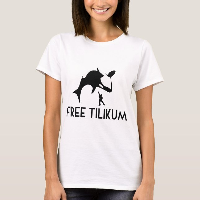 Free Tilikum Save the Orca Killer Whale T-Shirt (Front)