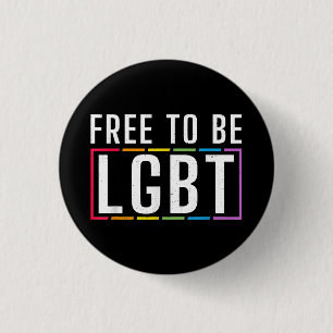 Free to be LGBT Bisexual Lesbian Gay Pride 1 Inch Round Button