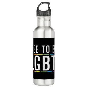 Free to be LGBT Bisexual Lesbian Gay Pride 710 Ml Water Bottle