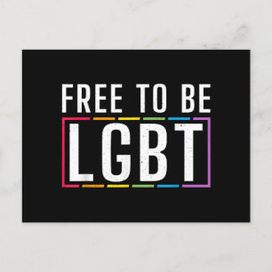 Free to be LGBT Bisexual Lesbian Gay Pride Postcard