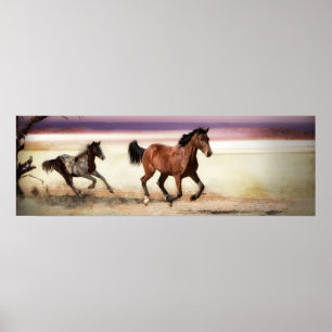 FREE TO BE WILD RUNNING HORSES POSTER