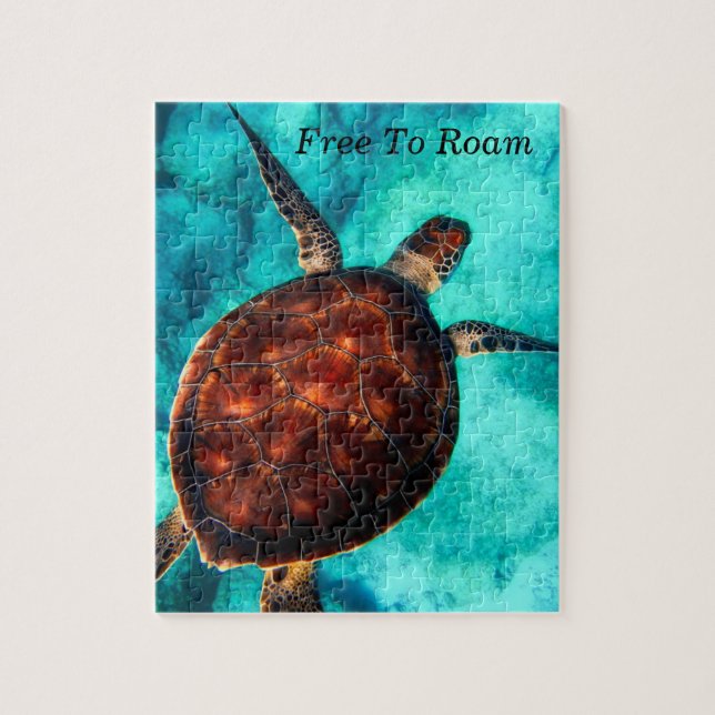 Free to Roam SeaTurtle Jigsaw Puzzle (Vertical)