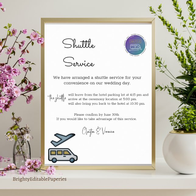 Free Transportation for our Wedding Guests  Poster (Creator Uploaded)