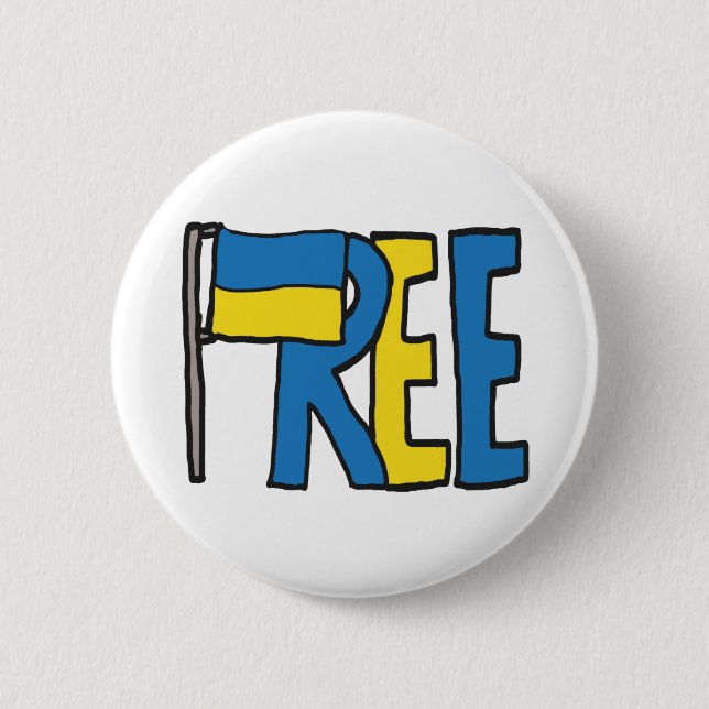 Free Ukraine 2 Inch Round Button (Front)
