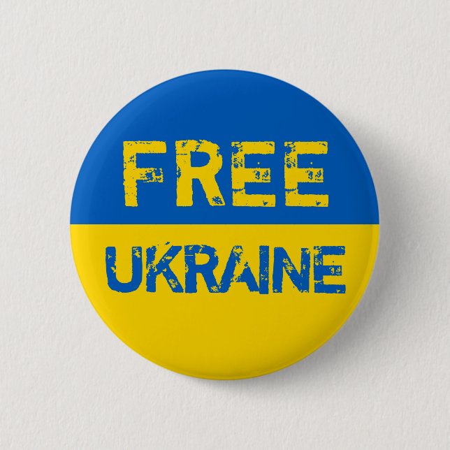 Free Ukraine 2 Inch Round Button (Front)