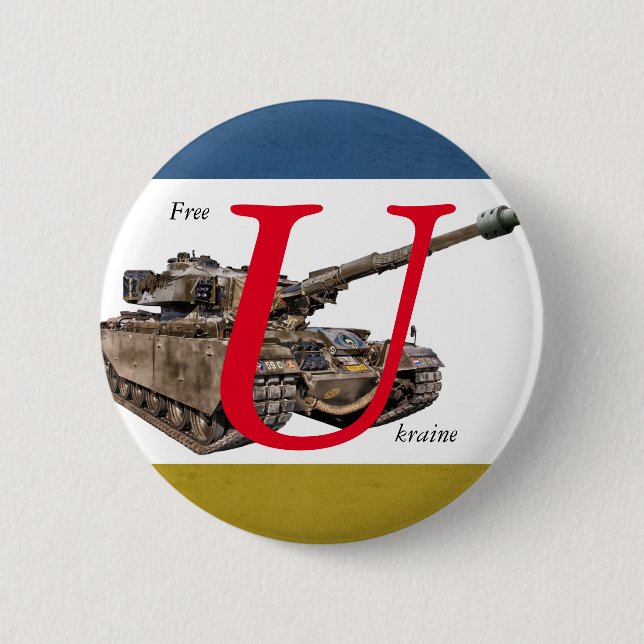 Free Ukraine 2 Inch Round Button (Front)