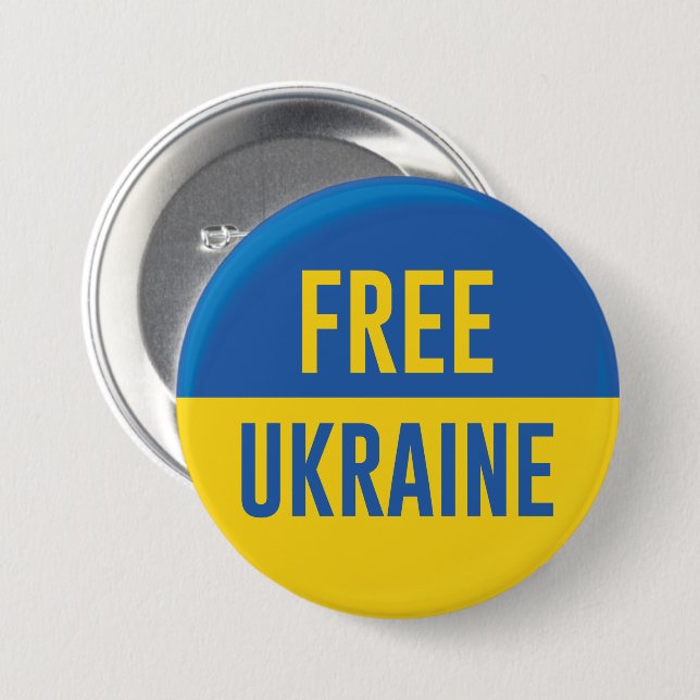 Free Ukraine 3 Inch Round Button (Front & Back)