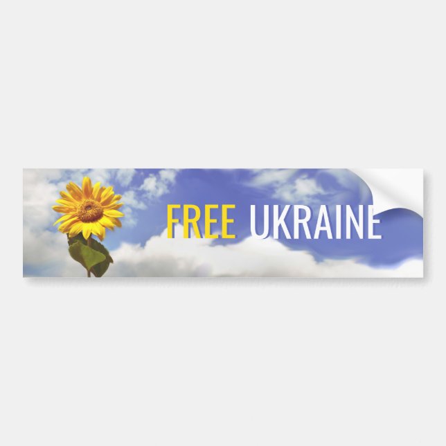 Free Ukraine Blue Yellow Sunflower Peace Bumper St Bumper Sticker (Front)