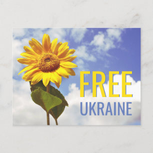 Free Ukraine Blue Yellow Sunflower Peace Postcard