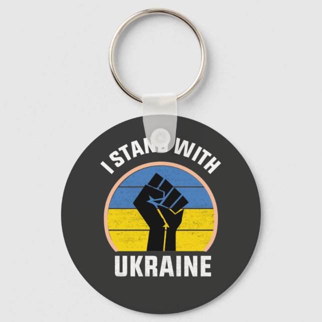 free ukraine tshirt, i stand with ukraine keychain (Front)