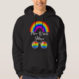 Free Uncle Hugs Lgbt Ally Rainbow Sunglasses Gay P Hoodie