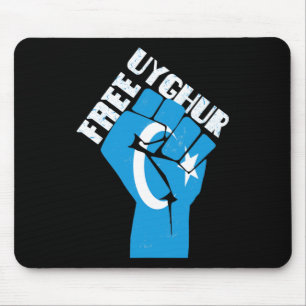 Free Uyghur Resist Fist With Uyghur Flag  Mouse Pad