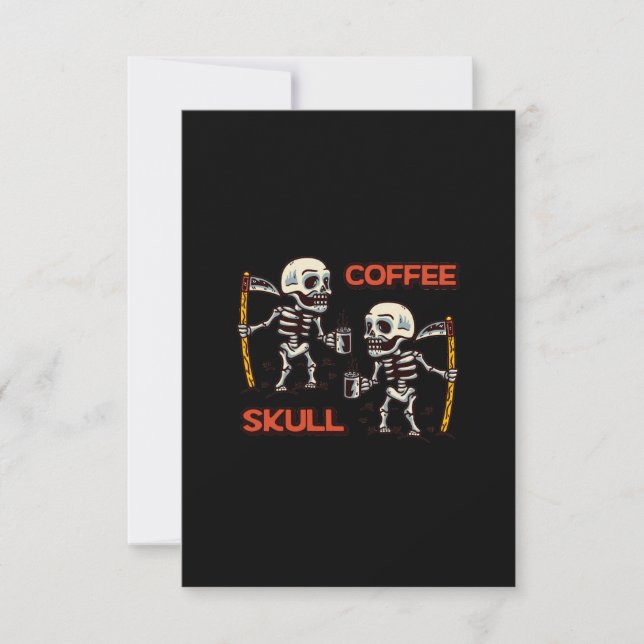 Free vector coffee with two skull modern style invitation (Front)