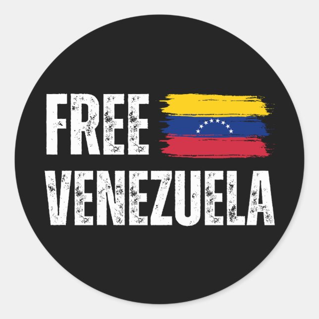 Free Venezuela Classic Round Sticker (Front)
